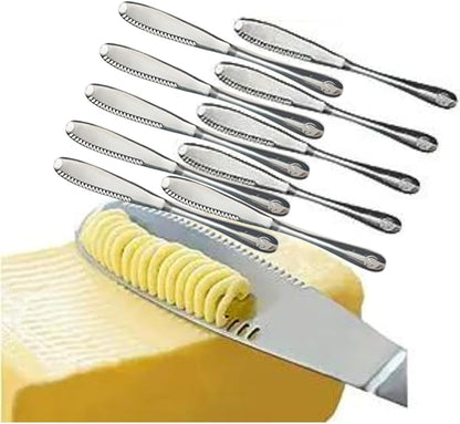 Stainless Steel Butter Spreader, Butter Knife - 3 in 1 Kitchen Gadgets (Set of 10)