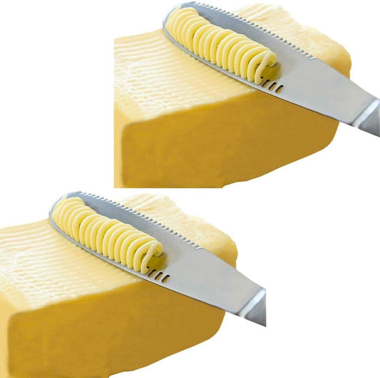 Stainless Steel Butter Spreader, Butter Knife - 3 in 1 Kitchen Gadgets (Set of 2)