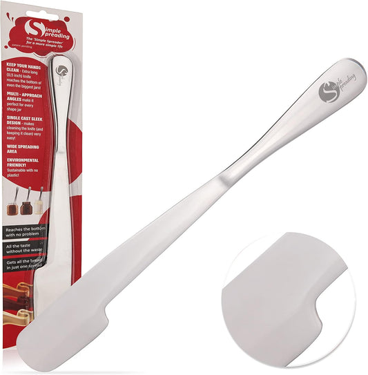 Simple Preading Stainless Steel Spreader Knife: Spatula for Peanut Butter, Jelly, Chocolate, Strawberry Jam. 11.5"