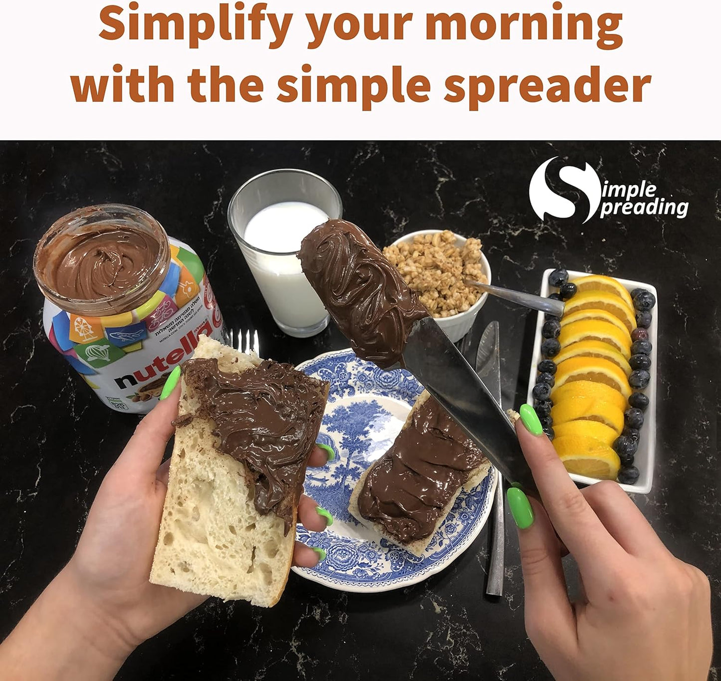 Simple Preading Stainless Steel Spreader Knife: Spatula for Peanut Butter, Jelly, Chocolate, Strawberry Jam. 11.5"
